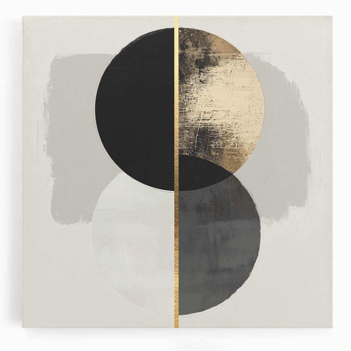 Abstract minimalist stretched canvas artwork showcasing fluid shapes in soft pastel colors, ideal for modern home decor, with a smooth finish and contemporary appeal.