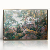 Impressionist Art – Misty Forest with Gentle Stream