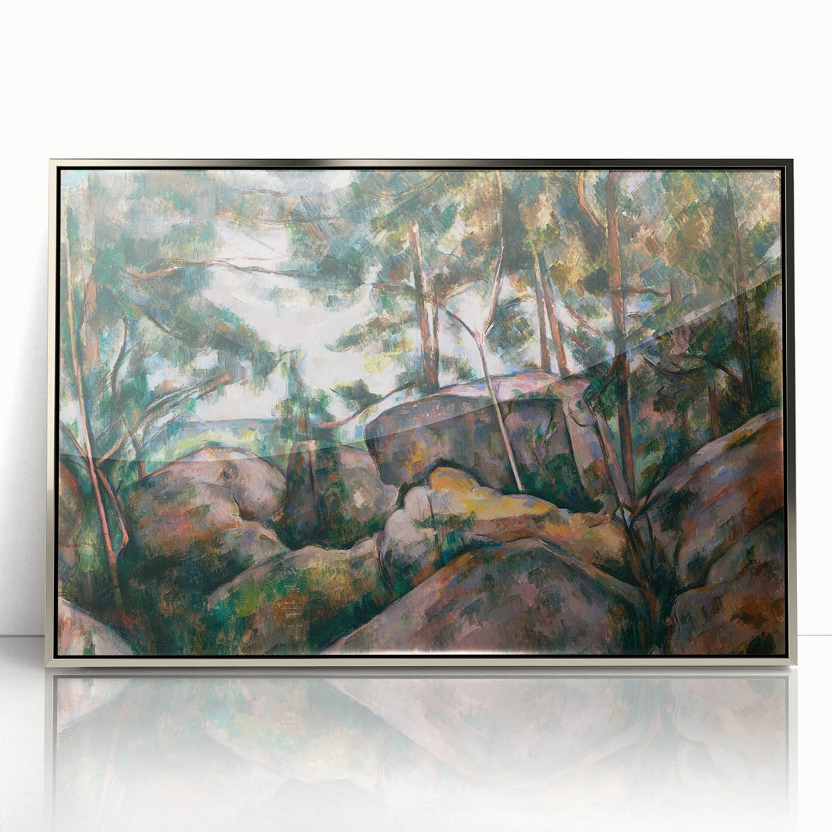 Impressionist Art – Misty Forest with Gentle Stream