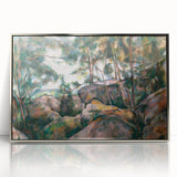 Impressionist Art – Misty Forest with Gentle Stream