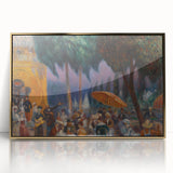 Modern Wall Art - Festive Outdoor Gathering Scene | Vibrant Social Decor