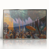 Modern Wall Art - Festive Outdoor Gathering Scene | Vibrant Social Decor