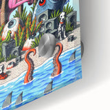 Sublime "40 Ounces" Poster – Vintage Concert Art with Alien Vibes