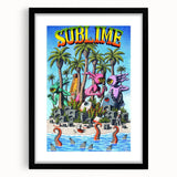 Sublime "40 Ounces" Poster – Vintage Concert Art with Alien Vibes
