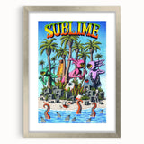 Sublime "40 Ounces" Poster – Vintage Concert Art with Alien Vibes