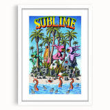 Sublime "40 Ounces" Poster – Vintage Concert Art with Alien Vibes