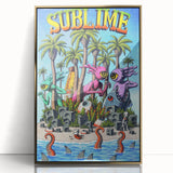 Sublime "40 Ounces" Poster – Vintage Concert Art with Alien Vibes