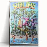 Sublime "40 Ounces" Poster – Vintage Concert Art with Alien Vibes