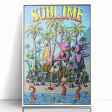 Sublime "40 Ounces" Poster – Vintage Concert Art with Alien Vibes
