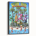 Sublime "40 Ounces" Poster – Vintage Concert Art with Alien Vibes