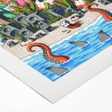 Sublime "40 Ounces" Poster – Vintage Concert Art with Alien Vibes