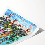 Sublime "40 Ounces" Poster – Vintage Concert Art with Alien Vibes