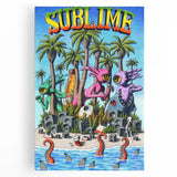 Sublime "40 Ounces" Poster – Vintage Concert Art with Alien Vibes