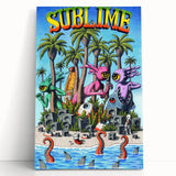 Sublime "40 Ounces" Poster – Vintage Concert Art with Alien Vibes