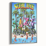 Sublime "40 Ounces" Poster – Vintage Concert Art with Alien Vibes