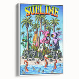 Sublime "40 Ounces" Poster – Vintage Concert Art with Alien Vibes