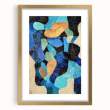 Minimalist abstract framed artwork in a gold frame with a mat, showcasing a contemporary design perfect for modern home decor. Ideal for enhancing living spaces or offices.