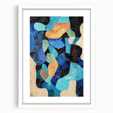 Minimalist abstract framed art print with a white mat, showcasing a contemporary design in soft pastel colors, perfect for modern home decor or office spaces.