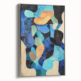 Minimalist framed canvas artwork showcasing an abstract silver design, viewed from the side, ideal for modern home decor and artistic interiors.