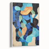 Framed minimalist abstract canvas art featuring soft white tones and subtle textures, elegantly displayed from a side view, perfect for modern interior decor.