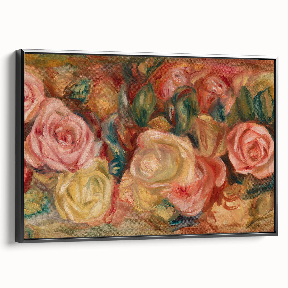 Impressionist Floral Wall Art - Renoir's Roses on Canvas Print