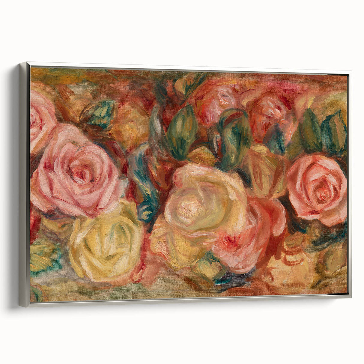 Impressionist Floral Wall Art - Renoir's Roses on Canvas Print