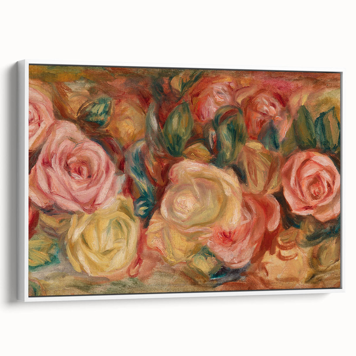 Impressionist Floral Wall Art - Renoir's Roses on Canvas Print
