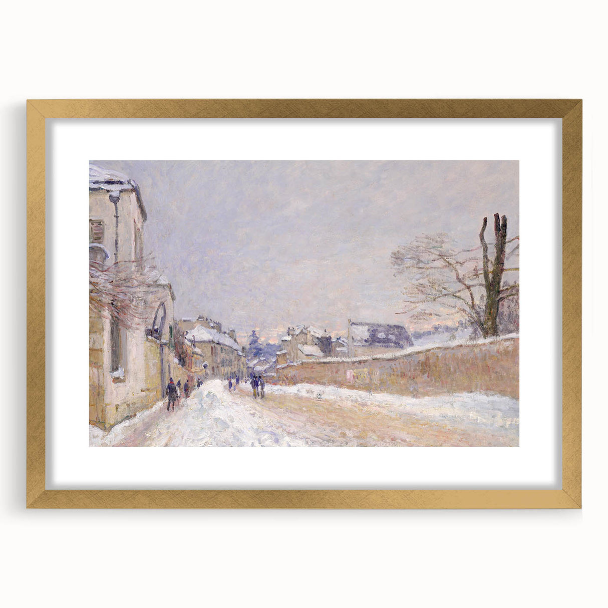 Impressionist Winter Wall Art - Sisley's Snowy Rue Eugène Moussoir