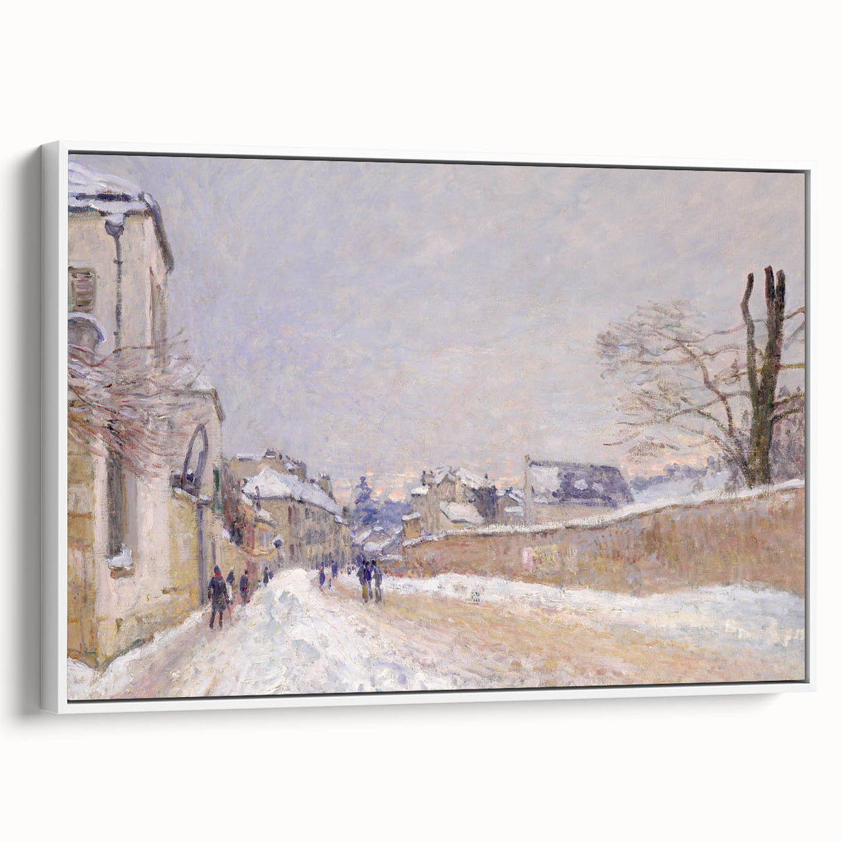 Impressionist Winter Wall Art - Sisley's Snowy Rue Eugène Moussoir