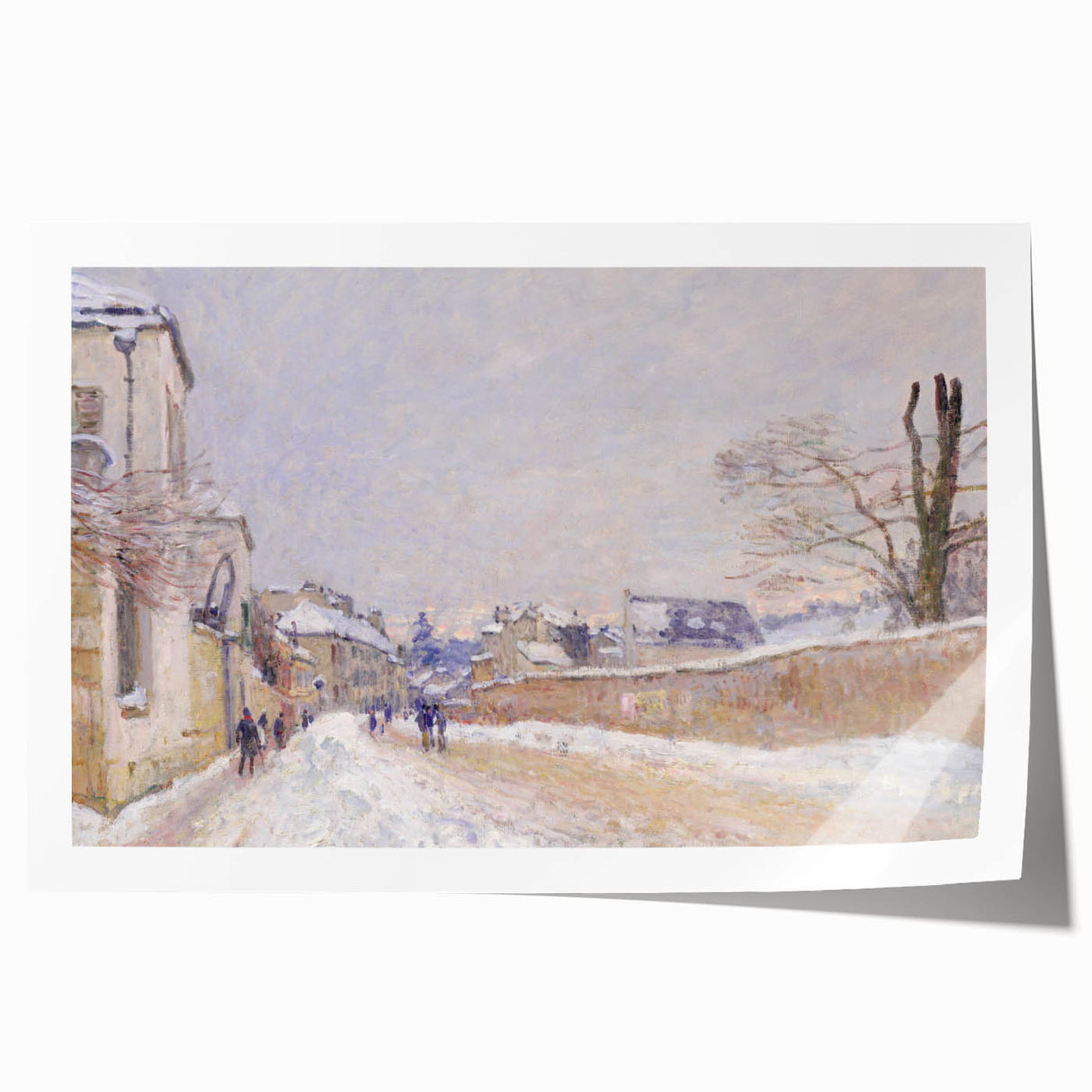 Impressionist Winter Wall Art - Sisley's Snowy Rue Eugène Moussoir