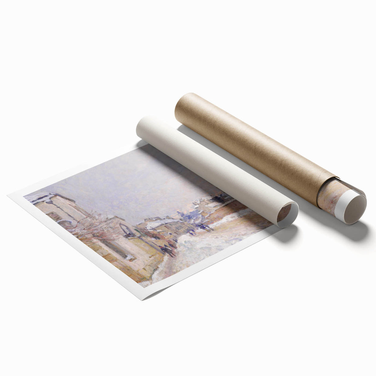 Impressionist Winter Wall Art - Sisley's Snowy Rue Eugène Moussoir