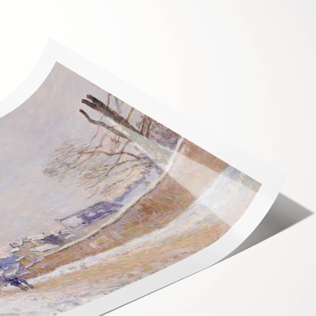 Impressionist Winter Wall Art - Sisley's Snowy Rue Eugène Moussoir