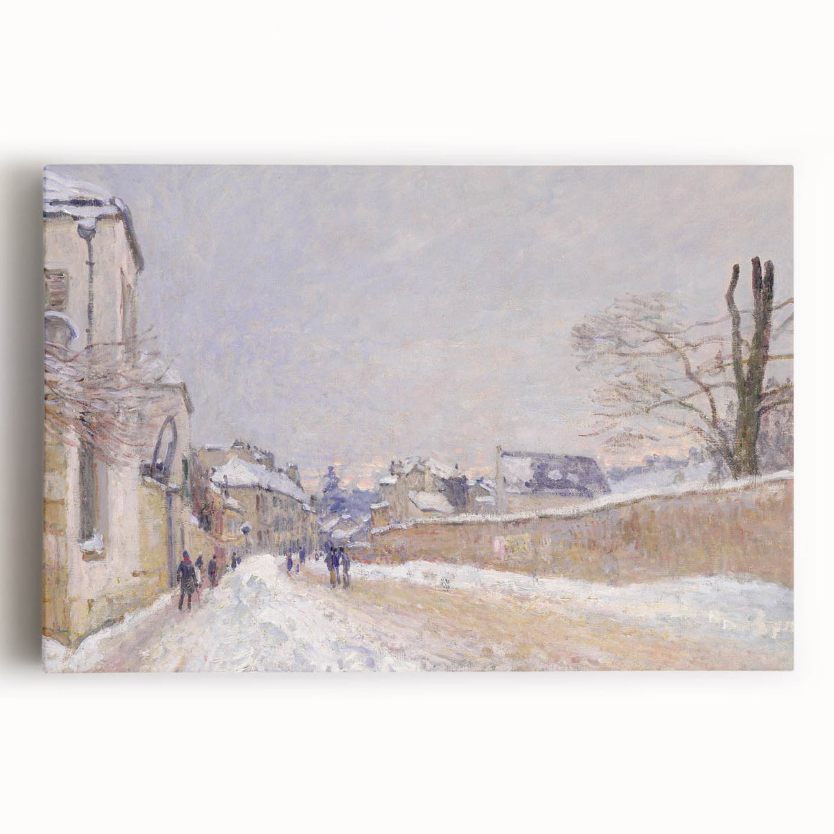 Impressionist Winter Wall Art - Sisley's Snowy Rue Eugène Moussoir