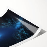 Vibrant rolled print showcasing an intricate cave landscape design, featuring earthy tones and detailed textures, perfect for home decor or art enthusiasts.