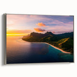 Framed canvas artwork showcasing a stunning landscape of cliffs with a silver frame, highlighting natural beauty and depth. Ideal for modern home decor.