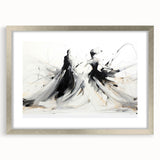 Elegant Abstract Dancers - Modern Black & White Living Room Wall Art
