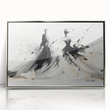Elegant Abstract Dancers - Modern Black & White Living Room Wall Art