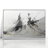 Elegant Abstract Dancers - Modern Black & White Living Room Wall Art