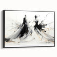 Elegant Abstract Dancers - Modern Black & White Living Room Wall Art