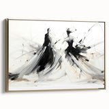 Elegant Abstract Dancers - Modern Black & White Living Room Wall Art