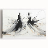 Elegant Abstract Dancers - Modern Black & White Living Room Wall Art