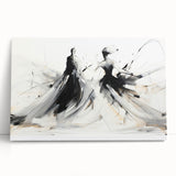 Elegant Abstract Dancers - Modern Black & White Living Room Wall Art