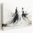 Elegant Abstract Dancers - Modern Black & White Living Room Wall Art