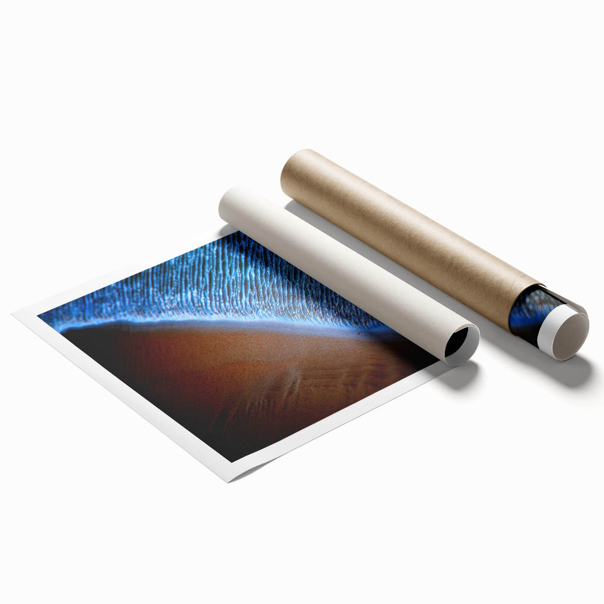Coastal Office Wall Art - Abstract Blue & Sand Corporate Print