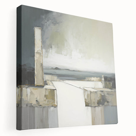 Abstract architecture wall art on stretched canvas, showcasing geometric shapes in vibrant colors, perfect for contemporary home decor. Ideal for modern art enthusiasts.