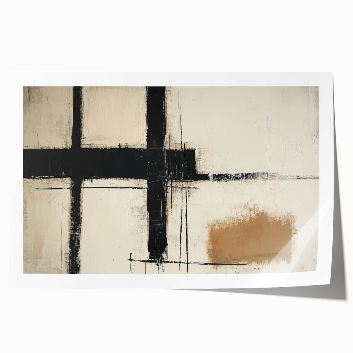 Abstract geometric rolled print showcasing vibrant colors and intricate patterns, designed for modern home decor, packaged securely in a durable tube.