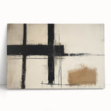 Abstract geometric canvas art featuring a vibrant color palette of blue, gold, and white, elegantly leaning against a wall, perfect for modern home decor. Ideal for adding a contemporary touch to living spaces or art galleries.