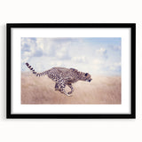 Framed artwork showcasing a black mat surrounding a vibrant animal-themed design, ideal for home decor, adding a touch of wildlife elegance to any room.