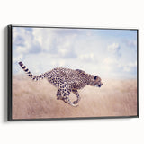 Framed canvas artwork showcasing a vibrant animal design with a black frame, highlighting intricate details and vivid colors, ideal for home decor enhancement.