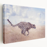 Stretched canvas artwork showcasing a vibrant animal design in colors like blue, orange, and green, emphasizing intricate details and textures, perfect for home decor.